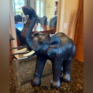 Vintage Black Elephant Figurine Statue Artisan African Art
